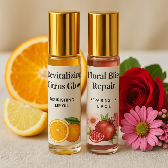 Lip Oil Duo | Citrus Glow + Floral Bliss for Hydrated, Radiant Lips - Picture 1 of 5